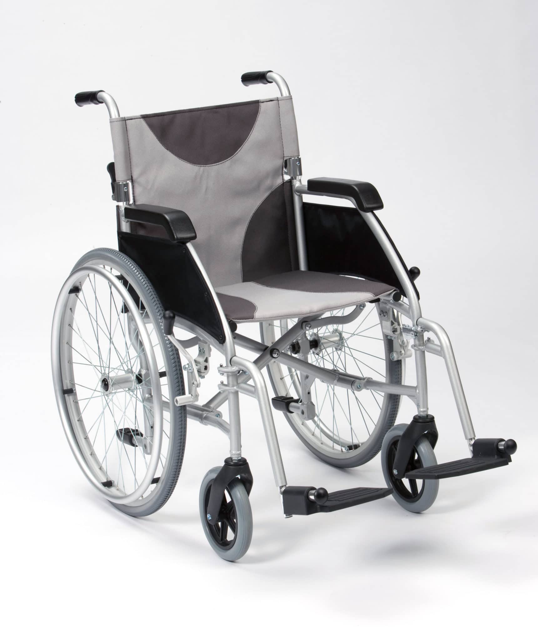 20″ Ultra Lightweight Aluminium Wheelchair Grey/Black Canvas Self Prop